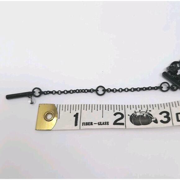 KENNETH COLE Layered Necklace 4 Strand Gunmetal Silver Tone Adjusts 16 - 19 Inch - Picture 4 of 7